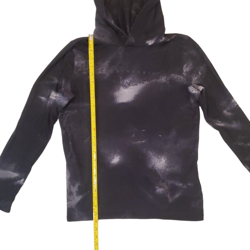 Abercrombie & Fitch Kids Black White Tie Dye Pullover Hoodie Size 16/ XL - Picture 4 of 7